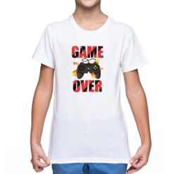 Game Over rosso nero t-shirt personalizzata bambino digitalshirt bianca