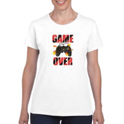 Game Over rosso nero t-shirt personalizzata donna digitalshirt bianco
