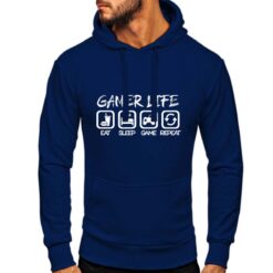Gamer Life felpa con cappuccio personalizzata uomo digitalshirt blu