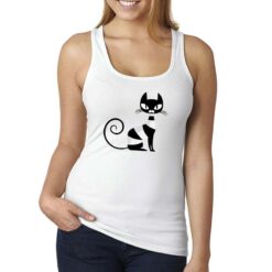 Gatto a Righe canottiera personalizzata donna digitalshirt bianca