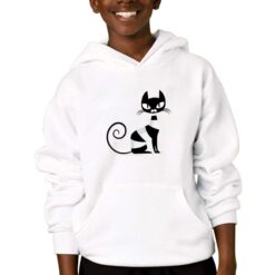 Gatto a Righe felpa con cappuccio personalizzata bambino digitalshirtbianco