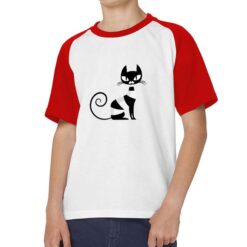 Gatto a Righe t-shirt bicolor personalizzata bambino digitalshirt rossa