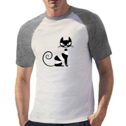 Gatto a Righe t-shirt bicolor personalizzata uomo digitalshirt grigia
