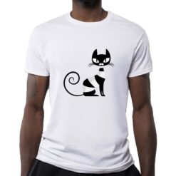 Gatto a Righe t-shirt personalizzata uomo digitalshirt bianca