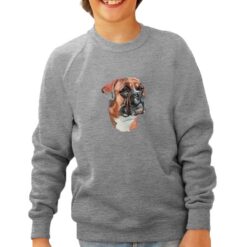German Boxer felpa senza cappuccio personalizzata bambino digitalshirt grigia