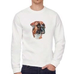 German Boxer felpa senza cappuccio personalizzata uomo digitalshirt bianca