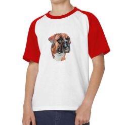 German Boxer t-shirt bicolor personalizzata bambino digitalshirt rossa