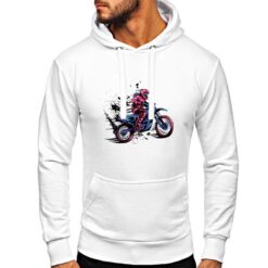 Girl Motocross felpa con cappuccio personalizzata uomo digitalshirt bianca