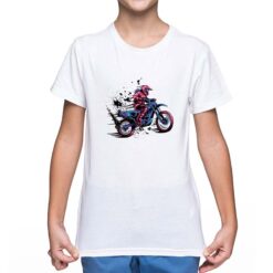 Girl Motocross t-shirt personalizzata bambino digitalshirt bianca