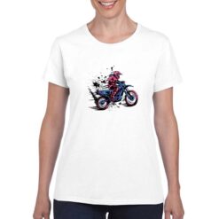 Girl Motocross t-shirt personalizzata donna digitalshirt bianco