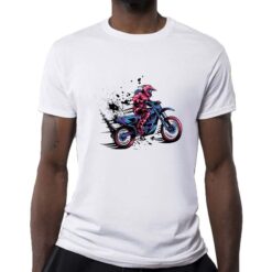 Girl Motocross t-shirt personalizzata uomo digitalshirt bianca