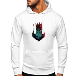 Gorilla Corona felpa con cappuccio personalizzata uomo digitalshirt bianca