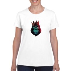 Gorilla Corona t-shirt personalizzata donna digitalshirt bianco