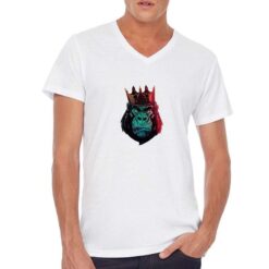 Gorilla Corona t-shirt scollo a v personalizzata uomo digitalshirt bianca