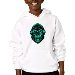 Gorilla Hardcore felpa con cappuccio personalizzata bambino digitalshirtbianco