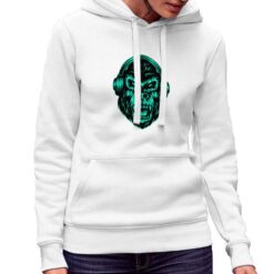 Gorilla Hardcore felpa con cappuccio personalizzata donna digitalshirt bianca.jpg