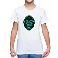 Gorilla Hardcore t-shirt personalizzata bambino digitalshirt bianca