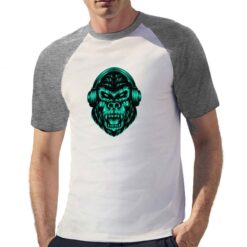 Gorilla Hardcore t-shirt bicolor personalizzata uomo digitalshirt grigia
