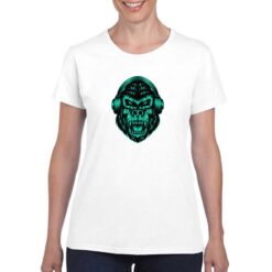Gorilla Hardcore t-shirt personalizzata donna digitalshirt bianco