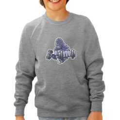 Gorilla Pesi felpa senza cappuccio personalizzata bambino digitalshirt grigia