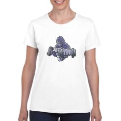 Gorilla Pesi t-shirt personalizzata donna digitalshirt bianco