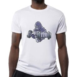 Gorilla Pesi t-shirt personalizzata uomo digitalshirt bianca