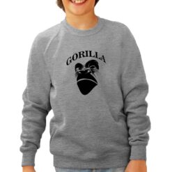 Gorilla felpa senza cappuccio personalizzata bambino digitalshirt grigia