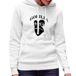 Gorilla felpa con cappuccio personalizzata donna digitalshirt bianca.jpg