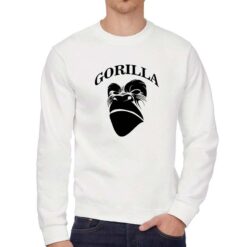 Gorilla felpa senza cappuccio personalizzata uomo digitalshirt bianca