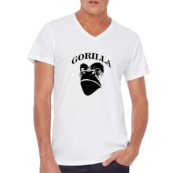 Gorilla t-shirt scollo a v personalizzata uomo digitalshirt bianca