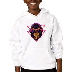 Gorilla Tekno felpa con cappuccio personalizzata bambino digitalshirtbianco