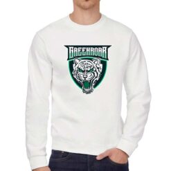 Greenroar felpa senza cappuccio personalizzata uomo digitalshirt bianca