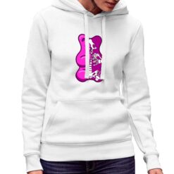 Gumbear Scheletro felpa con cappuccio personalizzata donna digitalshirt bianca.jpg