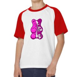 Gumbear Scheletro t-shirt bicolor personalizzata bambino digitalshirt rossa