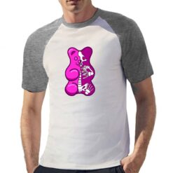 Gumbear Scheletro t-shirt bicolor personalizzata uomo digitalshirt grigia