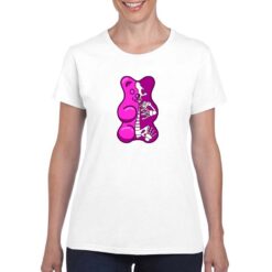 Gumbear Scheletro t-shirt personalizzata donna digitalshirt bianco