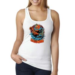 Halloween Mostro canottiera personalizzata donna digitalshirt bianca