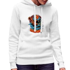 Halloween Mostro felpa con cappuccio personalizzata donna digitalshirt bianca.jpg