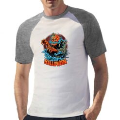 Halloween Mostro t-shirt bicolor personalizzata uomo digitalshirt grigia