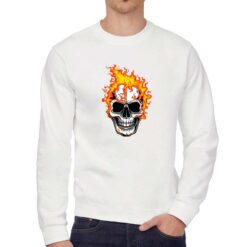 Hellrider Painting felpa senza cappuccio personalizzata uomo digitalshirt bianca
