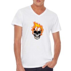 Hellrider Painting t-shirt scollo a v personalizzata uomo digitalshirt bianca