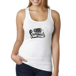 Hello Summer canottiera personalizzata donna digitalshirt bianca