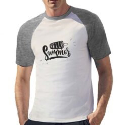 Hello Summer t-shirt bicolor personalizzata uomo digitalshirt grigia