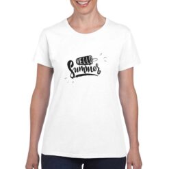 Hello Summer t-shirt personalizzata donna digitalshirt bianco