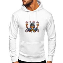 Hell Rider felpa con cappuccio personalizzata uomo digitalshirt bianca