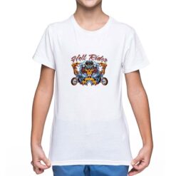Hell Rider t-shirt personalizzata bambino digitalshirt bianca