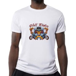 Hell Rider t-shirt personalizzata uomo digitalshirt bianca