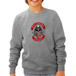 Hellroads Garage felpa senza cappuccio personalizzata bambino digitalshirt grigia