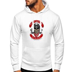 Hellroads Garage felpa con cappuccio personalizzata uomo digitalshirt bianca