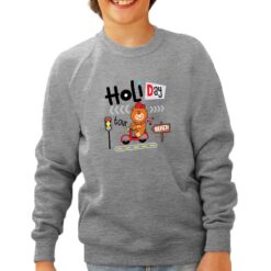Holiday felpa senza cappuccio personalizzata bambino digitalshirt grigia